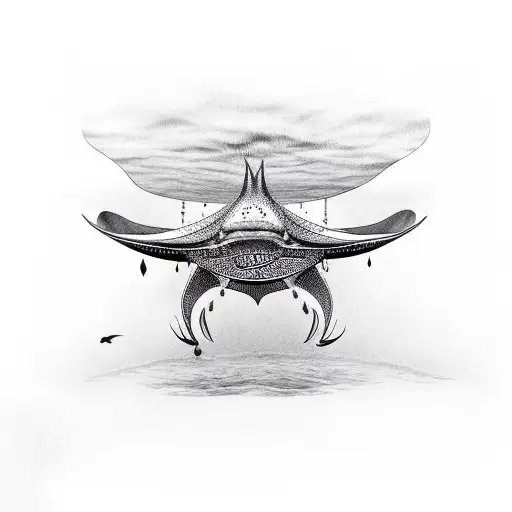 spotted eagle sting ray tattoo design idea