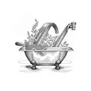 old bathtube with Parsley in it tattoo design idea