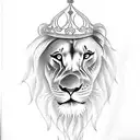 its a full hand tattoo. i want a lion with a crown on top, then a picture of jesus, an angel and praying hands.  tattoo design idea