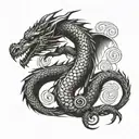 dragon spiraling up arm tattoo design idea