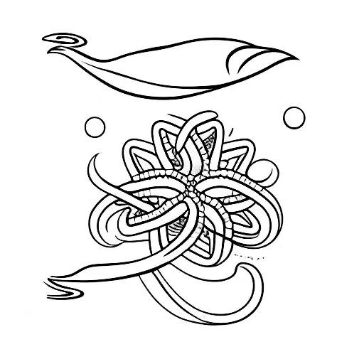 sea star and sea waves tattoo design idea