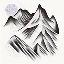 Mountain Scene tattoo design idea