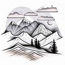 Mountain Scene tattoo design idea