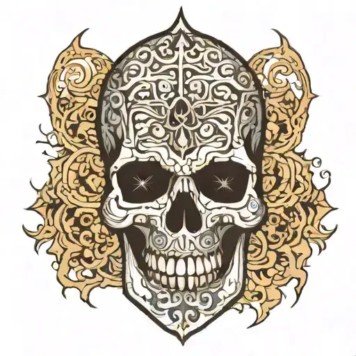 skull Islamic tattoo design idea
