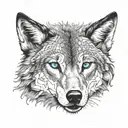 Wolf blue eyes tattoo design idea