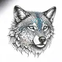 Wolf blue eyes tattoo design idea