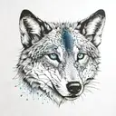 Wolf blue eyes tattoo design idea