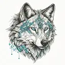 Wolf blue eyes tattoo design idea
