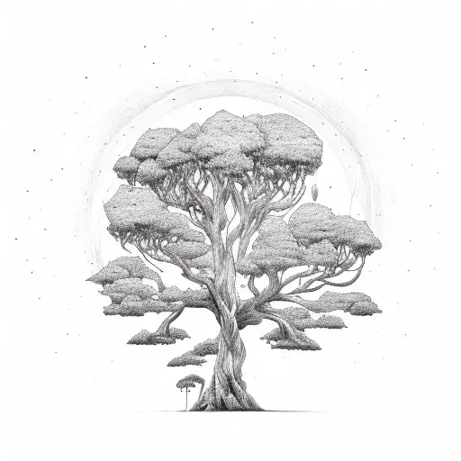 elder tree with Sagittarius  tattoo design idea