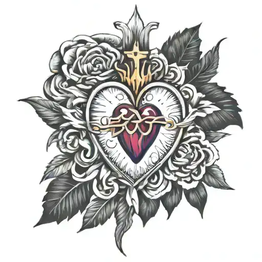 Sacred Heart of Jesus Christ tattoo design idea