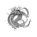 japanese dragon with water tattoo design idea