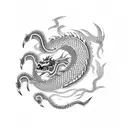 japanese dragon with water tattoo design idea