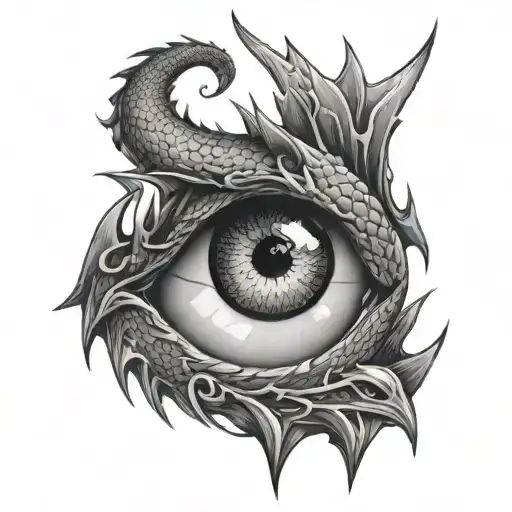 Dragon eye  tattoo design idea