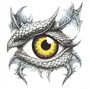 Eye of a dragon with detailed scales  tattoo design idea