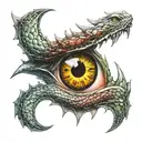 Eye of a dragon with detailed scales  tattoo design idea