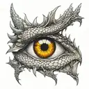 Eye of a dragon with detailed scales  tattoo design idea