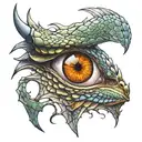 Eye of a dragon with detailed scales  tattoo design idea