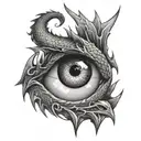 Dragon eye  tattoo design idea