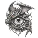 Dragon eye  tattoo design idea