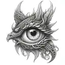 Dragon eye  tattoo design idea