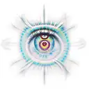 A realistic tattoo of Alex Grey's iconic third eye artwork, with intricate tool designs surrounding it. tattoo design idea