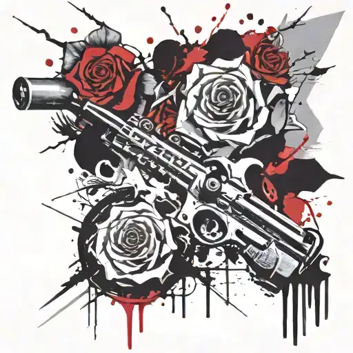 guns and roses tattoo design idea