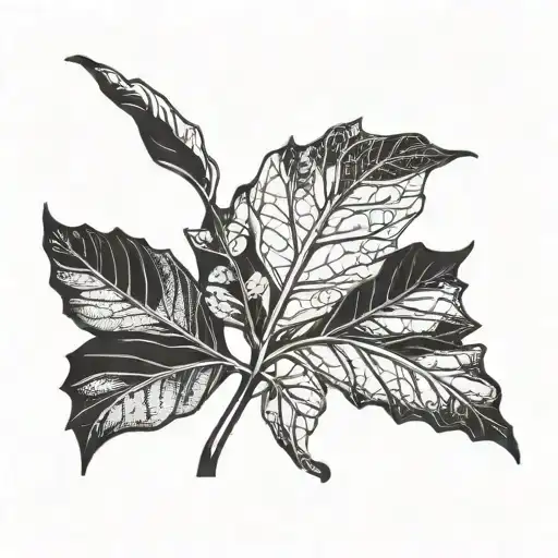 fig leaf abstract design tattoo design idea