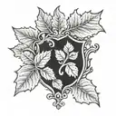 fig leaf royal crest tattoo design idea