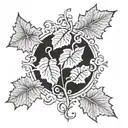 fig leaf royal crest tattoo design idea