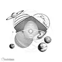 solar system tattoo design idea