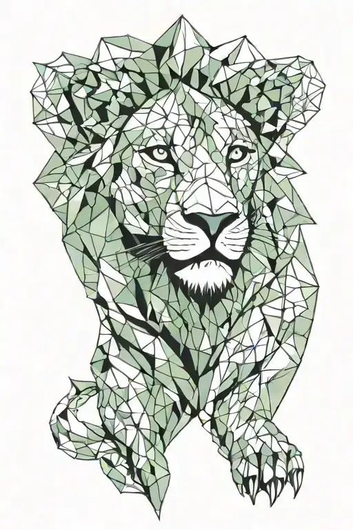 lion green eyes tattoo design idea