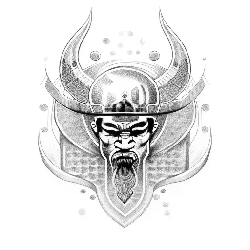 viking with champions league tattoo design idea