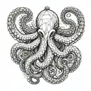 octopus wrapped around anchor intertwined tattoo design idea