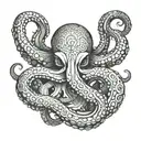 octopus wrapped around anchor intertwined tattoo design idea