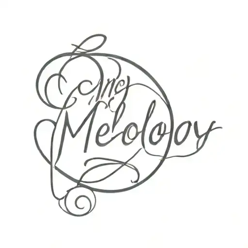 melody name written tattoo design idea