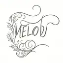 melody name written tattoo design idea
