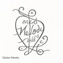 melody name written tattoo design idea