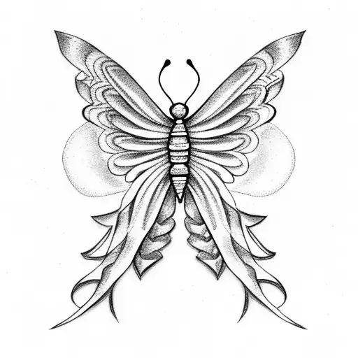 Butterfly but with angel wings tattoo design idea
