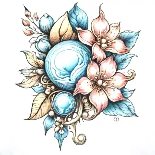 pearl tattoo design idea