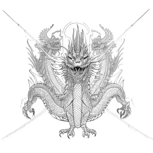 mechanical dragon  tattoo design idea