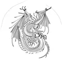 mechanical dragon  tattoo design idea