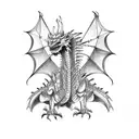 mechanical dragon  tattoo design idea