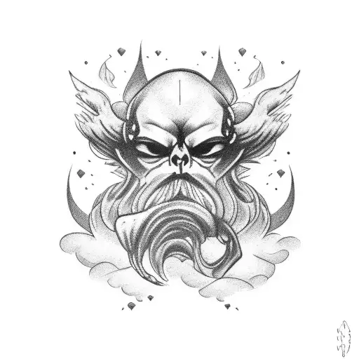 God clouds tattoo design idea