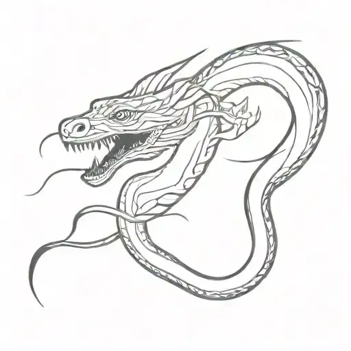 basilisk snake slithering tattoo design idea