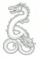 basilisk snake slithering tattoo design idea