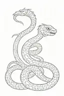 basilisk snake slithering tattoo design idea
