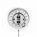 speedometer with a motorcycle silhouette and a quote that says "I'm here for a good time not a long time" tattoo design idea