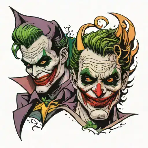 the joker and Batman  tattoo design idea