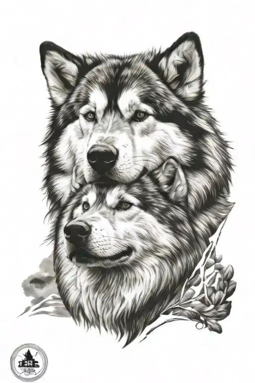 alaskan malamute tattoo design idea