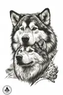 alaskan malamute tattoo design idea